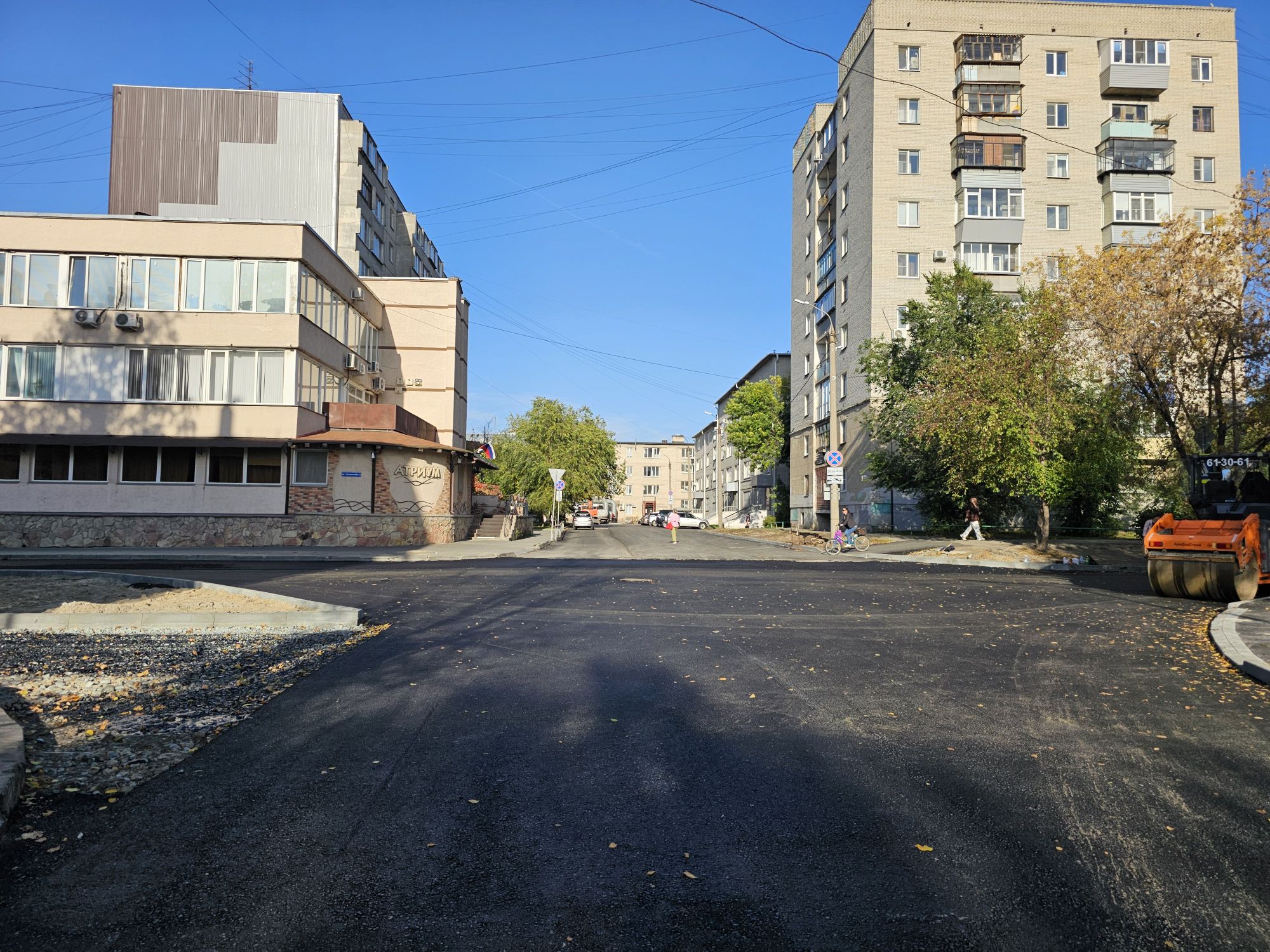 Завершается восстановление асфальтового покрытия по улицам Пушкина и Тобольная