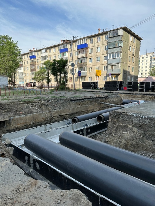 Новый трубопровод по улице Максима Горького
